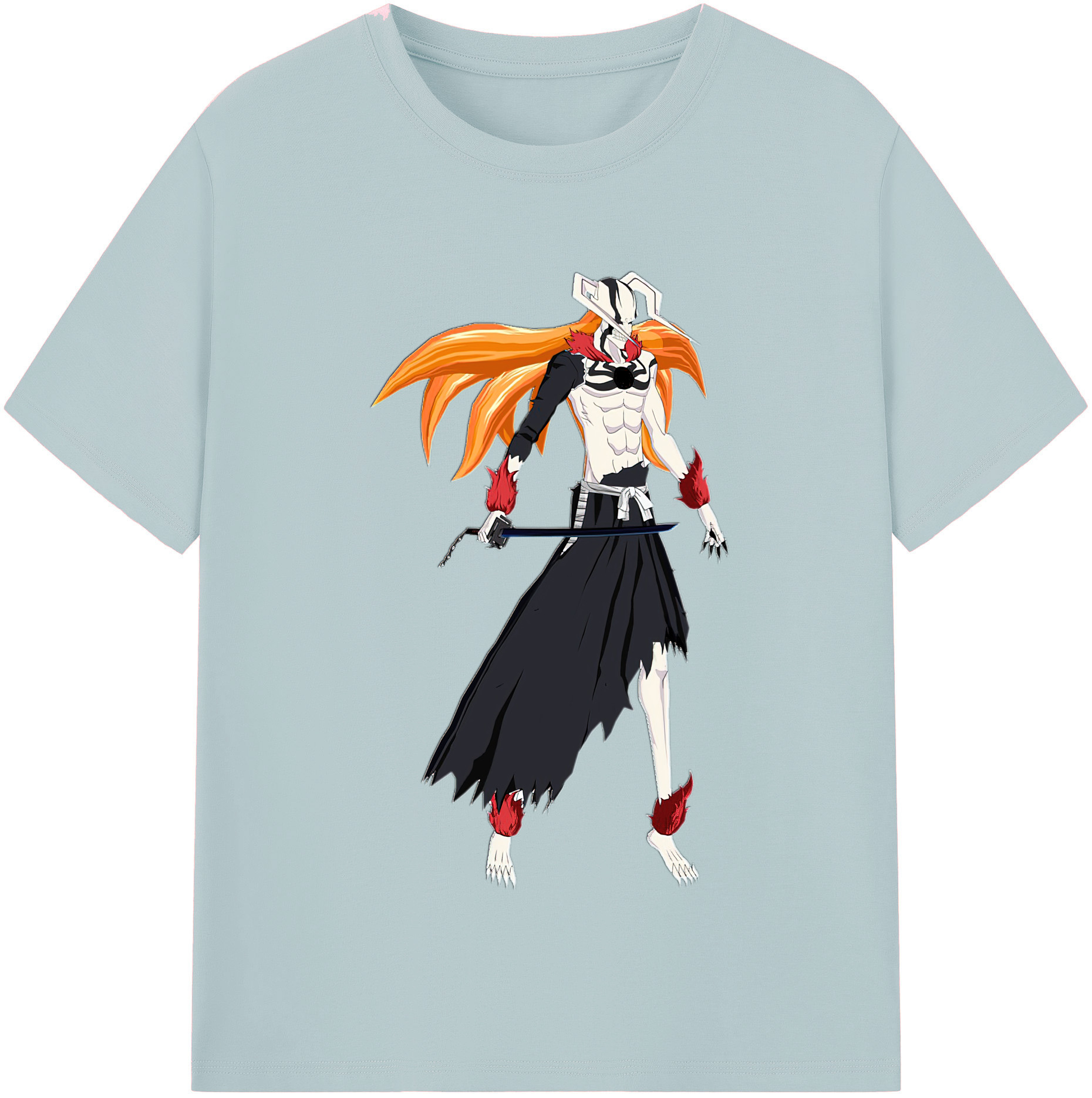 （画像用） ブリーチ 黒崎一護（くろさき いちご）BLEACH Kurosaki Ichigo 綿100％半袖Tシャツ（フロントプリント）